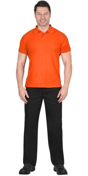 Рубашка-поло короткие рукава оранжевая