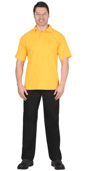 Рубашка-поло короткие рукава желтая